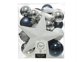 APPEND.ARGENTO/BIANCO/BLU SET ASSORTITO IN BOX 33 PEZZI