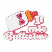 POLISTIROLO IL MIO BATTESIMO BIBERON ROSA  36X24X5