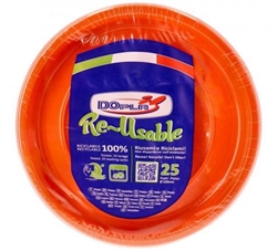FESTAIOLI ARANCIO PIATTI PIANI(RIUTILIZZABILI) D.220 X 25 PEZZI