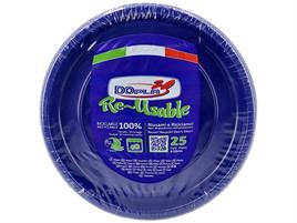 FESTAIOLI BLU PIATTI PIANI(RIUTILIZZABILI) D.220 X 25 PEZZI