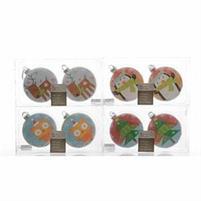 APPEND.MULTI PALLINE DI VETRO C/STAMPA FLOREALE  4ASS BOX 2PZ