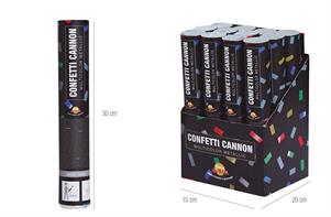 PARTY POPPER CANNONE AD ARIA COMPRESSA H.30 CM. COL.METALLIZZATO
