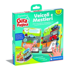 CLEMENTONI SAPIENTINO GIRAPAGINA - LIBRO VEICOLI E MESTIERI