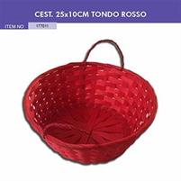 CESTO VIM. 25X10CM TONDO ROSSO