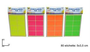 ETICHETTE ADESIVE FLUO 5X3,5- 80PZ