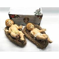 PRESEPE GESU BAMBINO GIG. L.40CM. C/CULLA L.40CM. 2COL.
