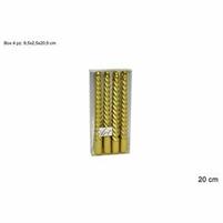 CANDELA ORO TORTIGLIONE CM.H.20 SET 4 PEZZI