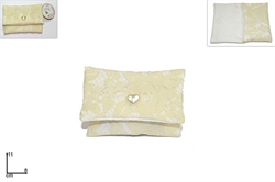 AFN -SACCHETTO PIZZO ECRU C/CUORE PERLA  CM.8X11 CM.