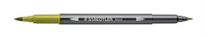 BRUSH STAEDTLER PENNA ACQUERELLABILE A DUE PUNTE VERDE OLIVA