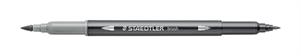 BRUSH STAEDTLER PENNA ACQUERELLABILE A DUE PUNTE GRIGIO ARGENTO