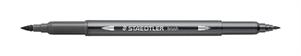 BRUSH STAEDTLER PENNA ACQUERELLABILE A DUE PUNTE GRIGIO