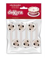 DECORO PER TORTE BIMBI KIT PALLE CALCIO X 6