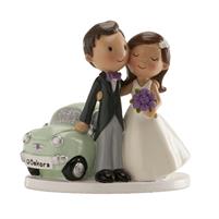 DECORO PER TORTE MATRIMONIO COPPIA CON AUTO CM.12
