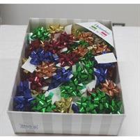 FIOCCHETTI REGALO 10MM DIAM.5CM STELLE X 100 ASSORT.METALLIZZA