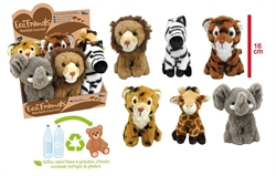 PELUCHE CUORICINI ANIMALI DELLA SAVANA 16CM