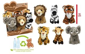 PELUCHE CUORICINI ANIMALI DELLA SAVANA 16CM