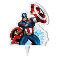 CANDELINA COMPLEANNO PERSONAGGI CAPITAN AMERICA 2D CM.7,5