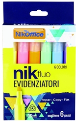 EVIDENZIATORI NIK FLUO TRIANGOLARI SET 6 PEZZI