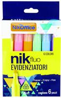 EVIDENZIATORI NIK FLUO TRIANGOLARI SET 6 PEZZI