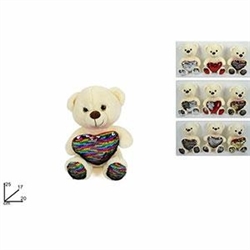 PELUCHE ORSO C/CUORE PAILLETTES CM25 3COL LF78101?