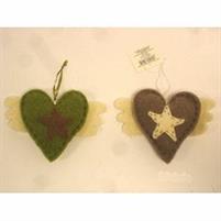 APPEND.VERDE/GRIGIO CUORE CON ALI 16X12X4CM 2 ASS.TI