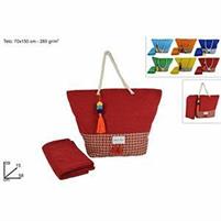 BORSA TERMICA MARE C/MICROFIBRA +TELO MARE 70X150CM 6COL.SL19-0