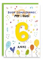 BIGLIETTINI COMPLEANNO 6 ANNI