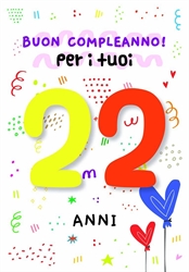 BIGLIETTINI COMPLEANNO 22 ANNI