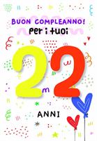 BIGLIETTINI COMPLEANNO 22 ANNI