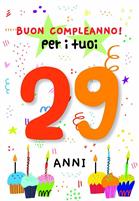 BIGLIETTINI COMPLEANNO 29 ANNI