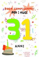 BIGLIETTINI COMPLEANNO 31 ANNI