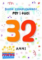 BIGLIETTINI COMPLEANNO 32 ANNI