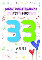 BIGLIETTINI COMPLEANNO 33 ANNI