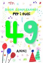 BIGLIETTINI COMPLEANNO 49 ANNI