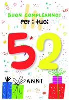BIGLIETTINI COMPLEANNO 52 ANNI