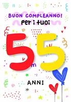 BIGLIETTINI COMPLEANNO 55 ANNI