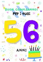 BIGLIETTINI COMPLEANNO 56 ANNI