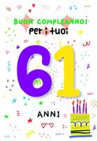BIGLIETTINI COMPLEANNO 61 ANNI