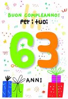 BIGLIETTINI COMPLEANNO 63 ANNI