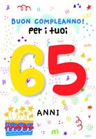 BIGLIETTINI COMPLEANNO 65 ANNI