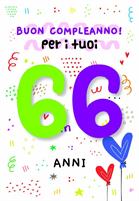 BIGLIETTINI COMPLEANNO 66 ANNI