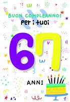 BIGLIETTINI COMPLEANNO 67 ANNI