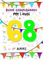 BIGLIETTINI COMPLEANNO 68 ANNI