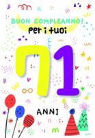 BIGLIETTINI COMPLEANNO 71 ANNI