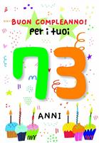 BIGLIETTINI COMPLEANNO 73 ANNI