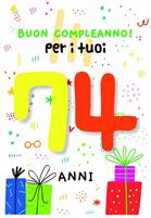 BIGLIETTINI COMPLEANNO 74 ANNI