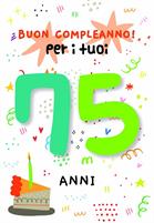 BIGLIETTINI COMPLEANNO 75 ANNI