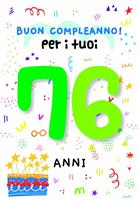 BIGLIETTINI COMPLEANNO 76 ANNI