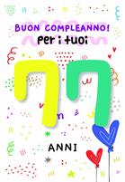 BIGLIETTINI COMPLEANNO 77 ANNI