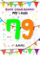 BIGLIETTINI COMPLEANNO 79 ANNI